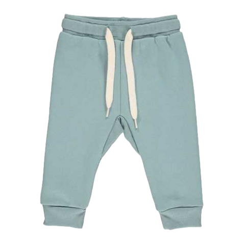 Pantaloni de trening albastru mineral, pentru copii, din bumbac organic