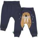 Pantaloni bleumarin groși cu imprimeu morsă