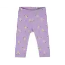 Colanți mov cu imprimeu iepurași, din bumbac organic