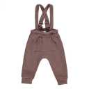 Pantaloni cu bretele Waffle rib, maro