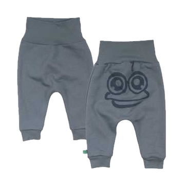 Pantaloni de trening gri-albastru, pentru bebeluși, din bumbac organic