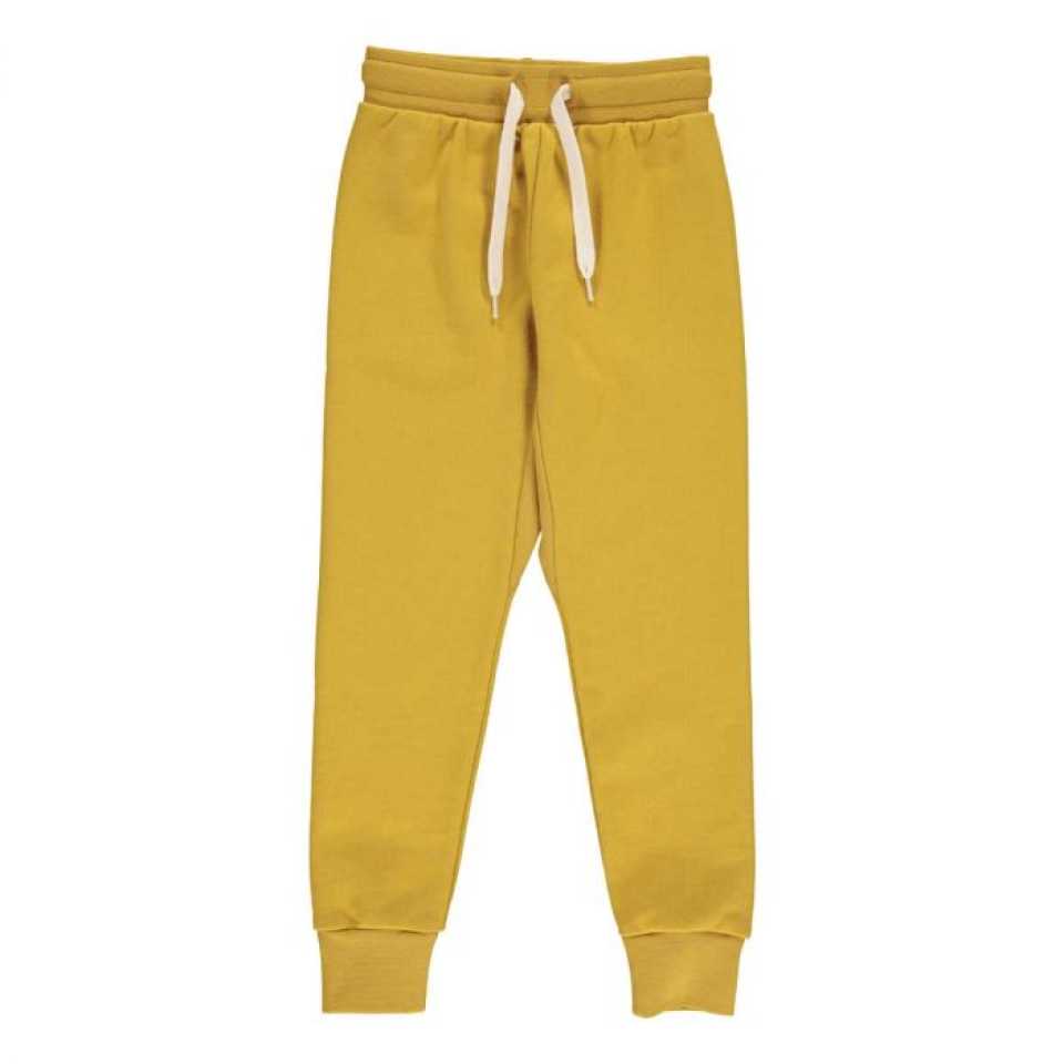 Pantaloni de trening galben miere, pentru copii, din bumbac organic