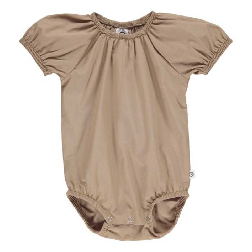 Body din poplin bej pentru bebeluși