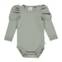 Body verde cu mâneci bufante pentru bebeluși