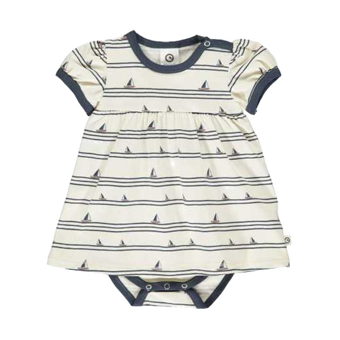 Body rochiță cu imprimeu bărci pentru bebeluși