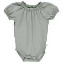 Body verde cu mânecă scurtă bufantă pentru bebeluși