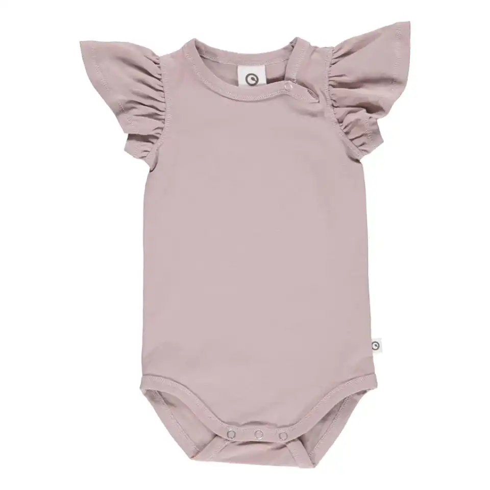 Body roz cu mânecă scurtă pentru bebeluși