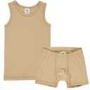 Set bej format din maieu și boxeri pentru băieți