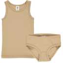 Set bej format din maieu și chilot pentru fete