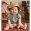 Pălărie de soare bej din poplin pentru bebeluși și copii