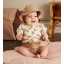 Pălărie de soare bej din poplin pentru bebeluși și copii