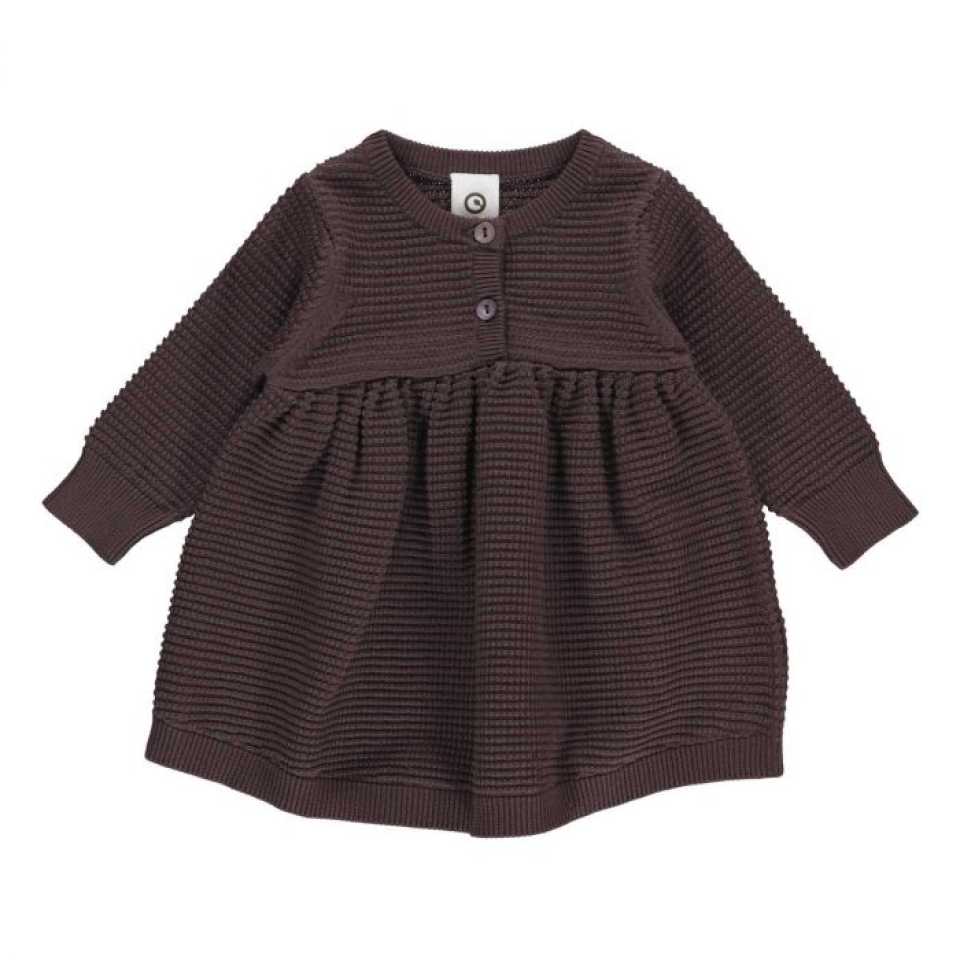 Rochie tricotată maro pentru bebeluși și fetițe