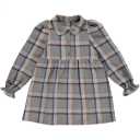 Rochiță cămașă în carouri din bumbac organic