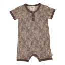 Salopetă scurtă cu imprimeu girafe pentru bebeluși