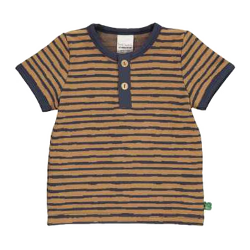 Tricou moale bleumarin cu dungi maro