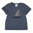 Tricou bleumarin cu imprimeu barcă pentru bebeluși