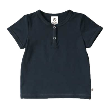 Tricou bleumarin Cozy me neck pentru bebeluși