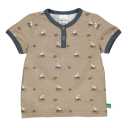 Tricou bej cu imprimeu tractoare pentru bebeluși