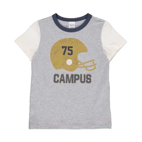 Tricou gri cu imprimeu campus pentru copii