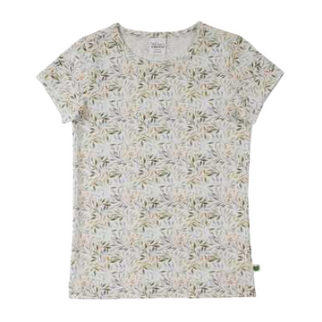 Tricou crem cu imprimeu frunze pentru copii