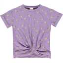 Tricou mov cu imprimeu iepurași și nod în față