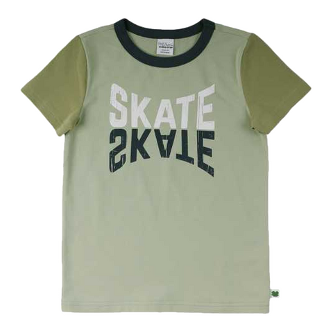 Tricou verde cu imprimeu Skate, pentru copii