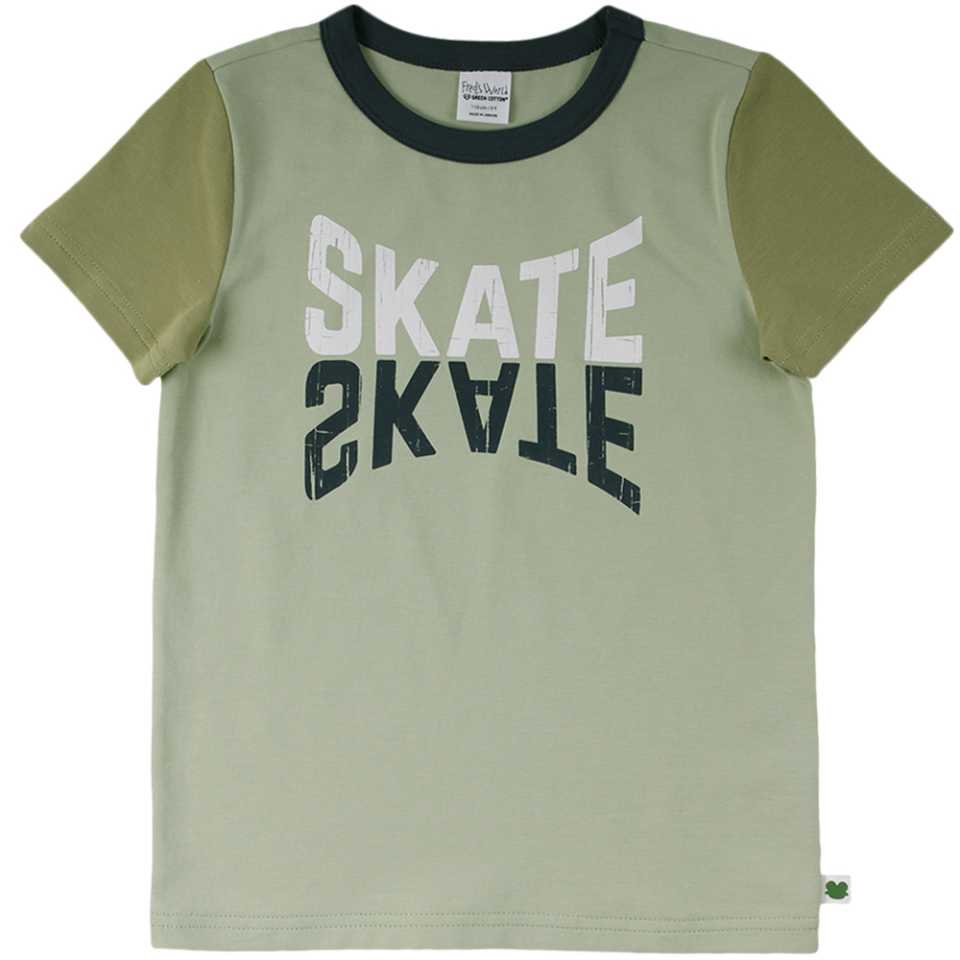 Tricou verde cu imprimeu Skate, pentru copii