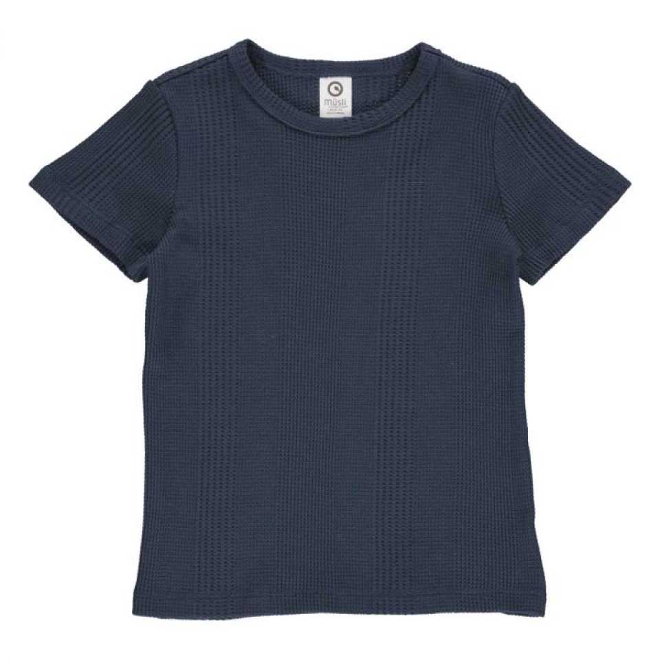 Tricou bleumarin Waffle rib pentru copii