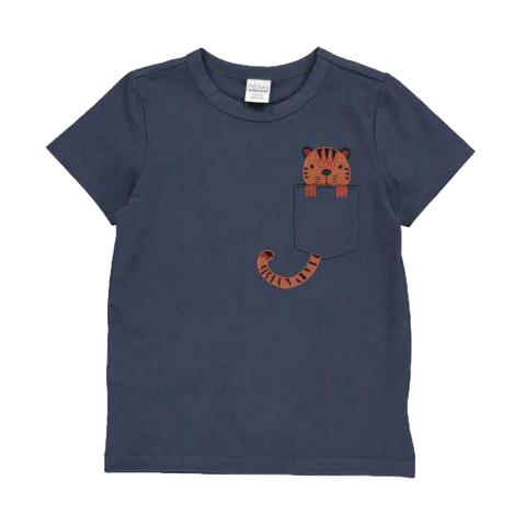 Tricou bleumarin cu imprimeu tigru pentru copii
