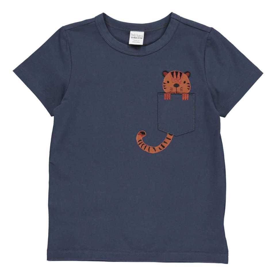 Tricou bleumarin cu imprimeu tigru pentru copii