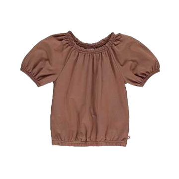 Tricou maro cu mâneci bufante pentru fete