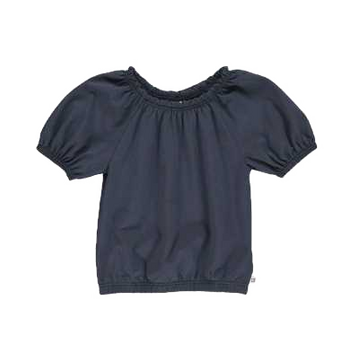 Tricou bleumarin cu mâneci bufante pentru fete