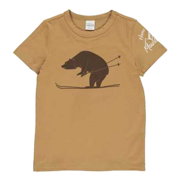 Tricou bej cu imprimeu urs pentru copii