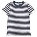 Tricou moale bleumarin cu dungi crem