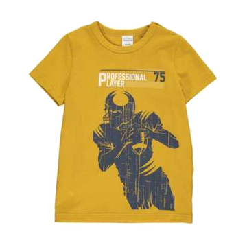 Tricou galben cu imprimeu rugby pentru copii
