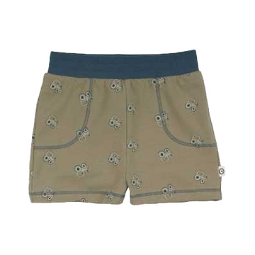 Pantaloni scurți verzi cu imprimeu tractoare, pentru bebeluși