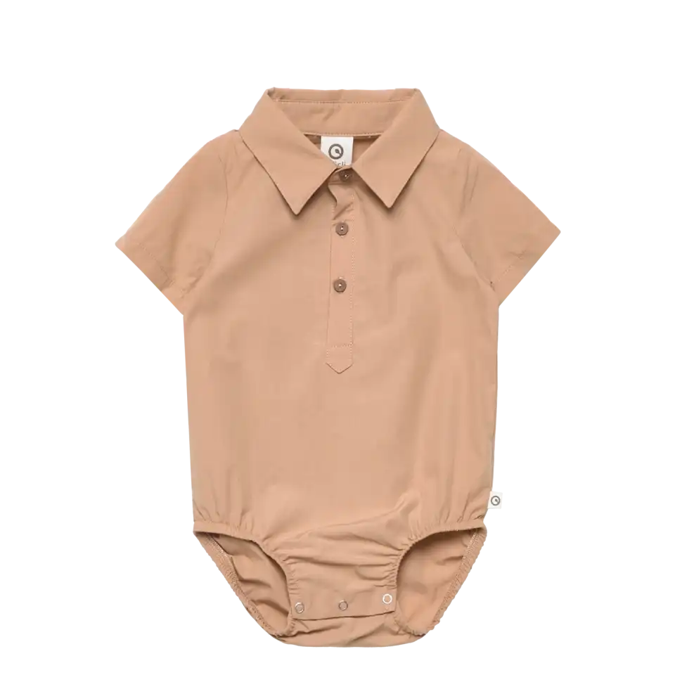 Body tip cămașă din poplin, bej