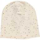 Căciulă crem din bumbac organic cu imprimeu constelații