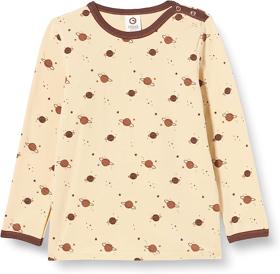 Bluză crem cu imprimeu planete