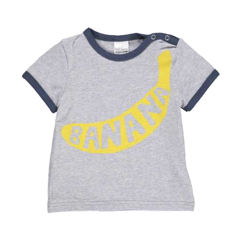 Tricou gri cu imprimeu banană pentru copii
