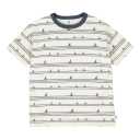 Tricou alb crem cu imprimeu bărci, pentru copii