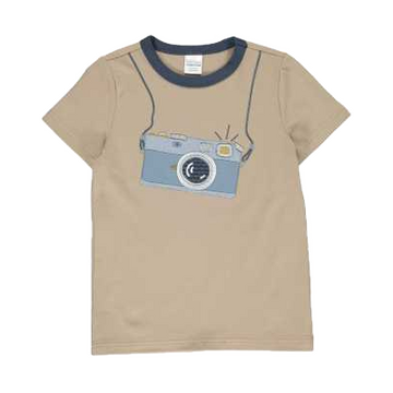 Tricou bej cu imprimeu cameră foto, pentru copii