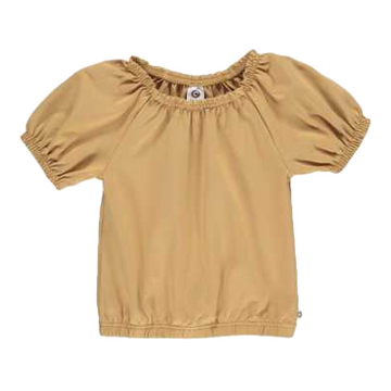 Tricou bej cu mâneci bufante pentru fete