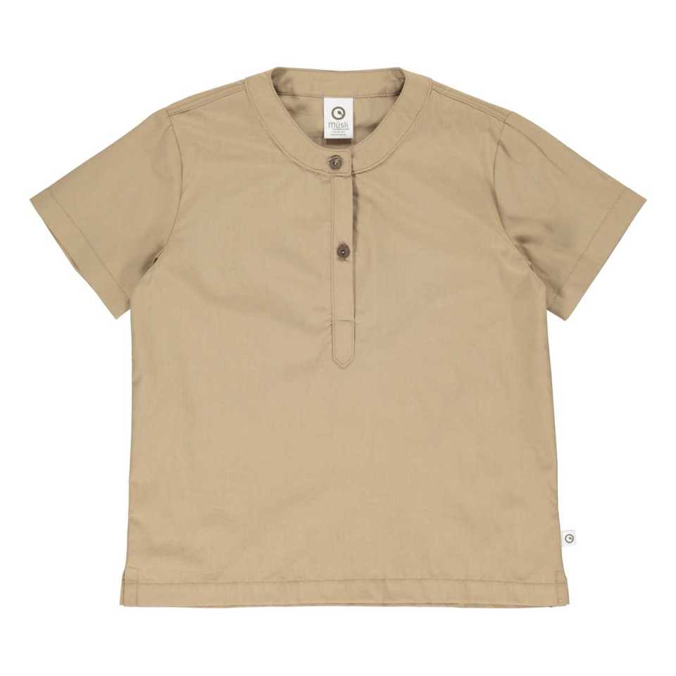 Cămașă bej din poplin pentru copii