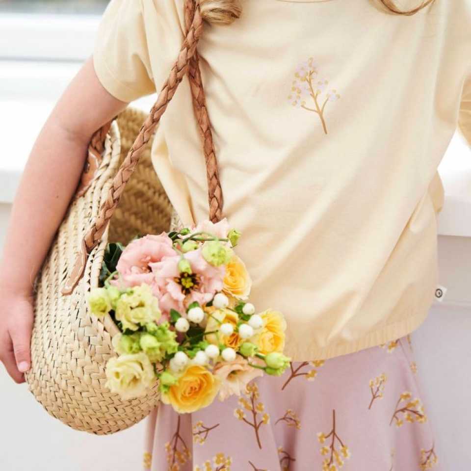 Tricou galben cu imprimeu mic floral Flipendula pentru fete