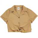 Cămașă bej din poplin pentru fete