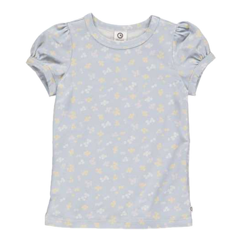 Tricou bleu cu imprimeu mic floral pentru fete