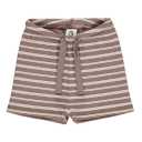 Pantaloni scurți rib, maro, cu dungi pentru bebeluși