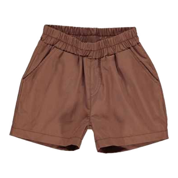Pantaloni scurți maro din poplin, pentru copii