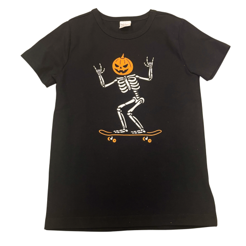 Tricou negru cu imprimeu Halloween pentru copii